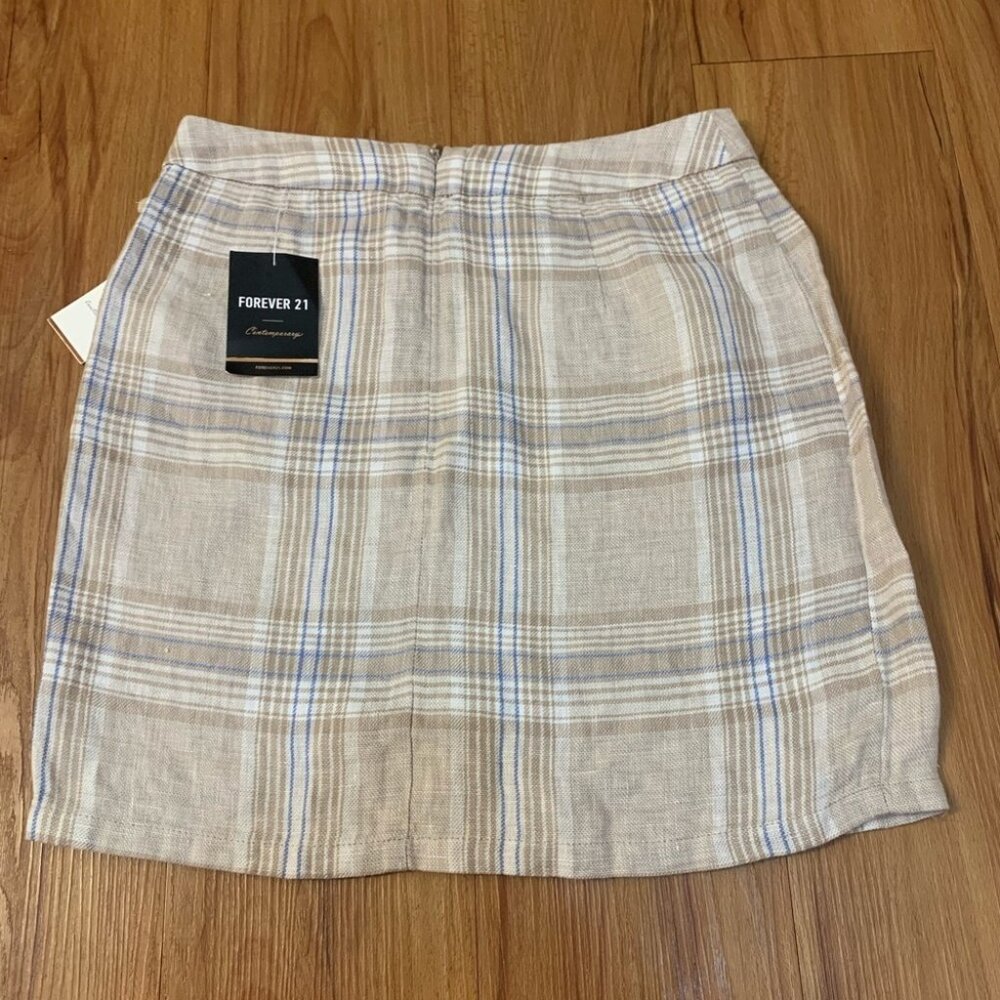 Forever 21 Contemporary Mini 100% Linen Skirt - Picture 3 of 9